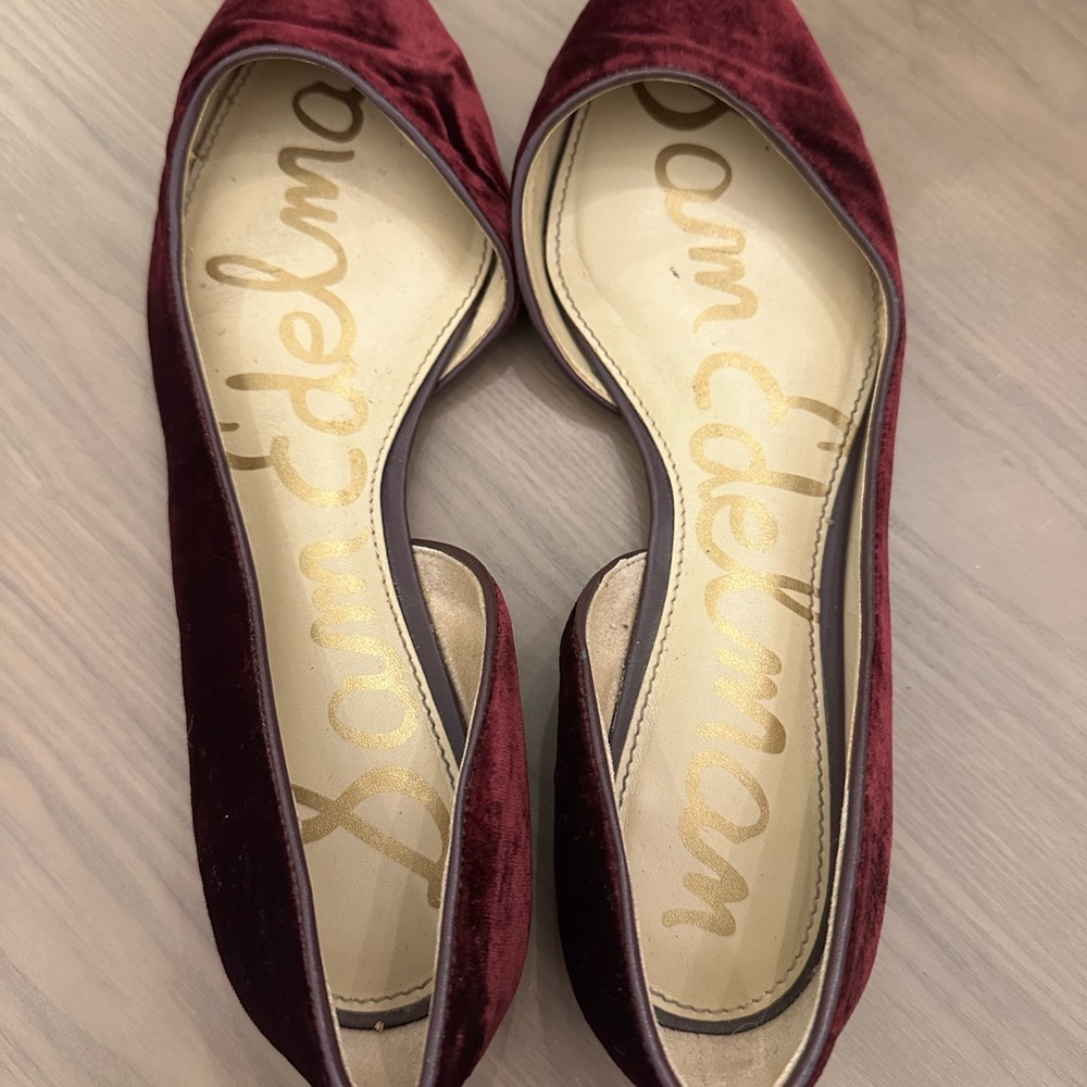 Sam Edelman Deep Red Velvet Loafers